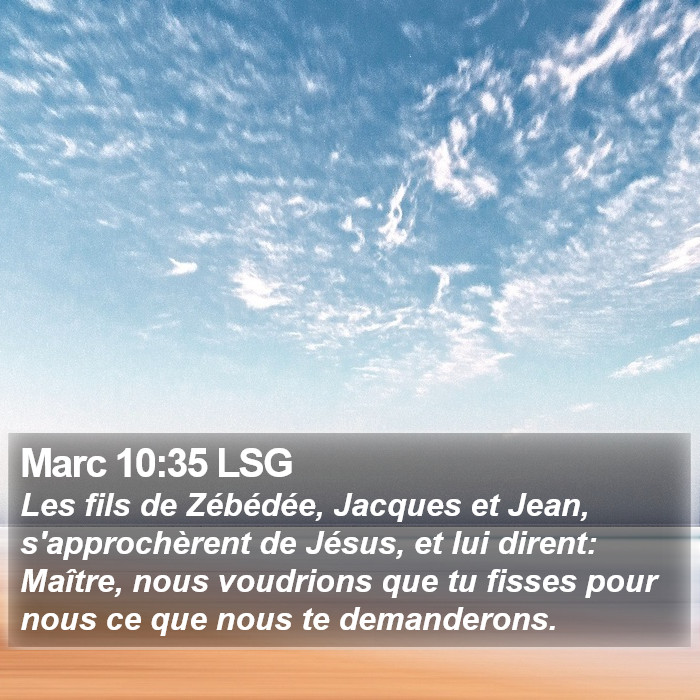 Marc 10:35 LSG Bible Study