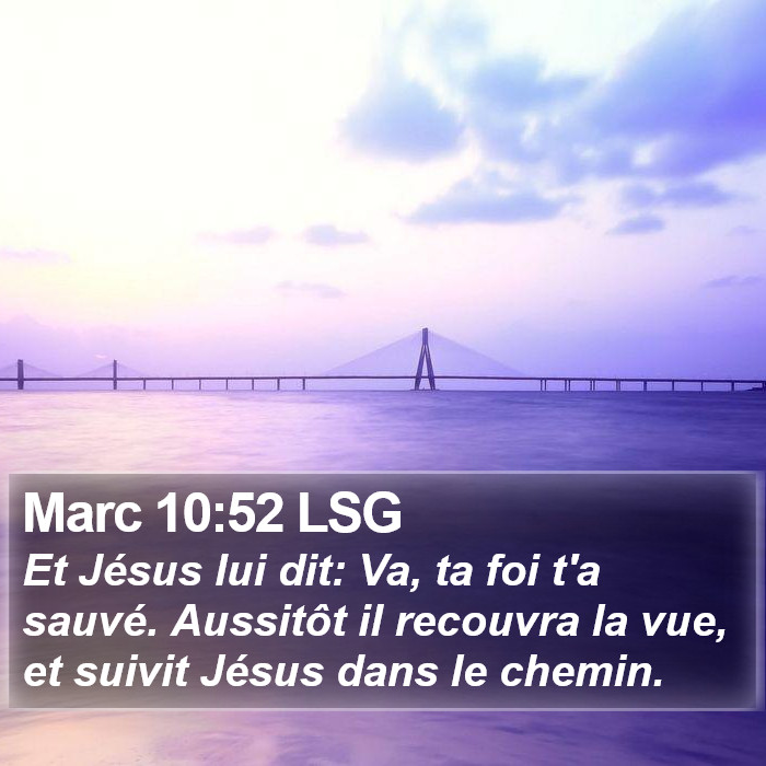 Marc 10:52 LSG Bible Study