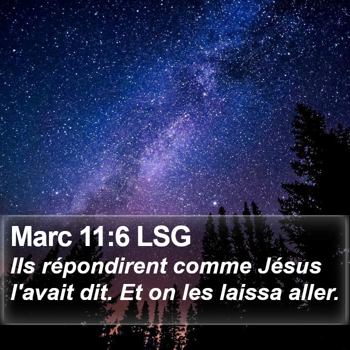 Marc 11:6 LSG Bible Study