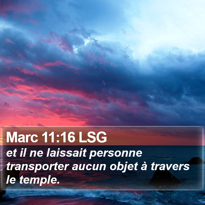 Marc 11:16 LSG Bible Study