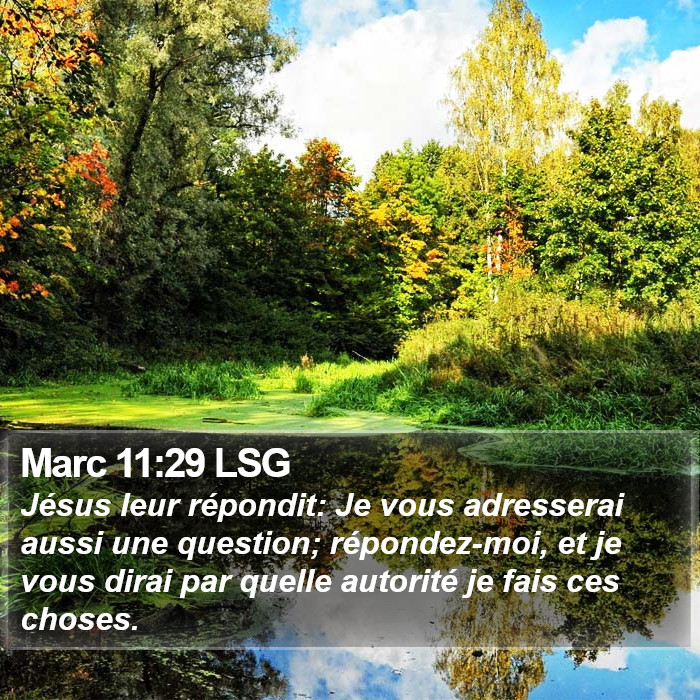 Marc 11:29 LSG Bible Study