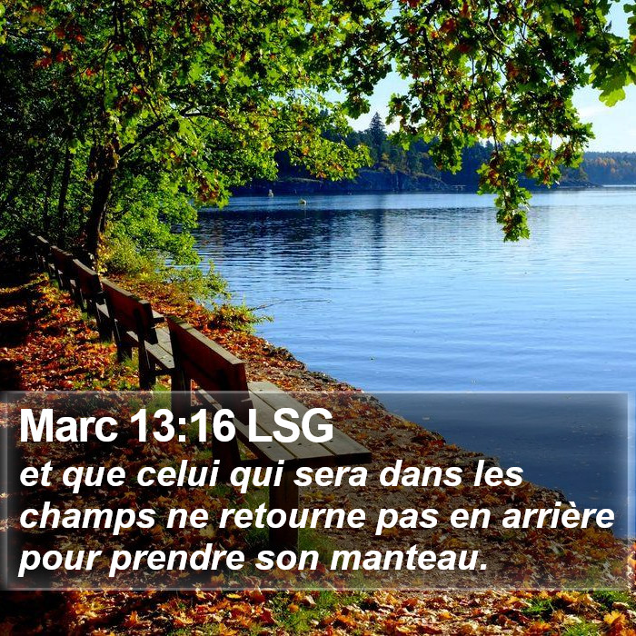 Marc 13:16 LSG Bible Study