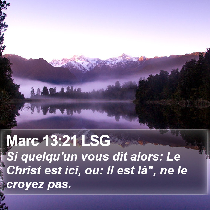 Marc 13:21 LSG Bible Study