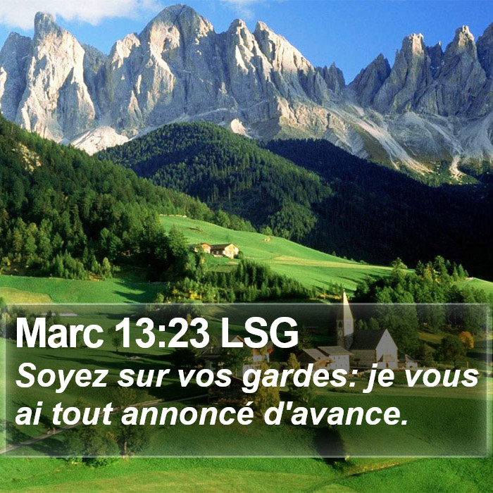 Marc 13:23 LSG Bible Study