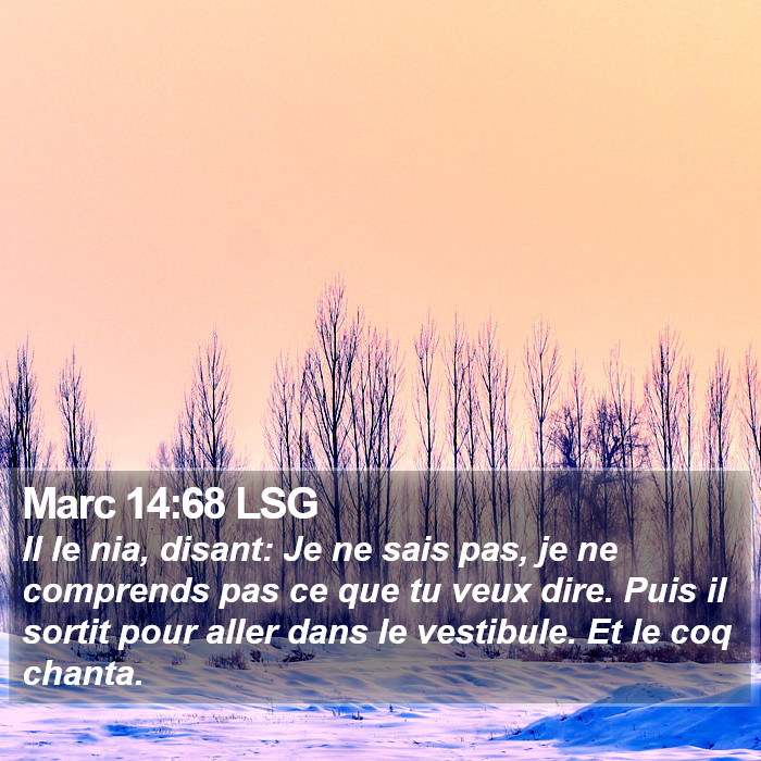 Marc 14:68 LSG Bible Study