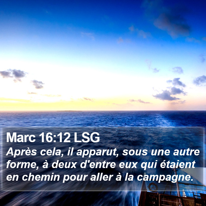 Marc 16:12 LSG Bible Study