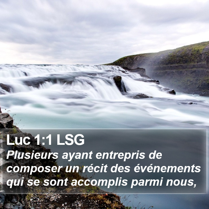 Luc 1:1 LSG Bible Study