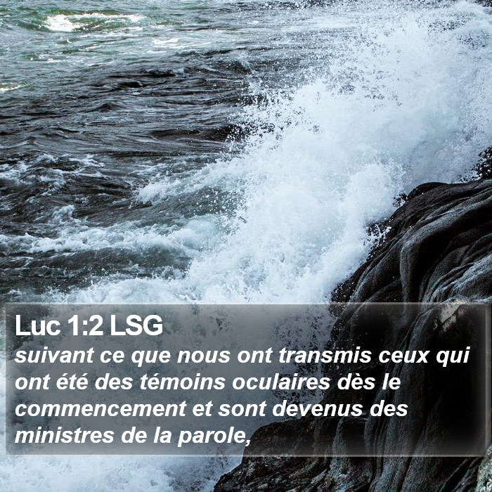 Luc 1:2 LSG Bible Study