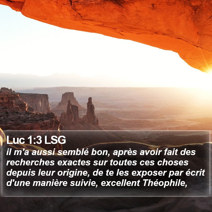 Luc 1:3 LSG Bible Study