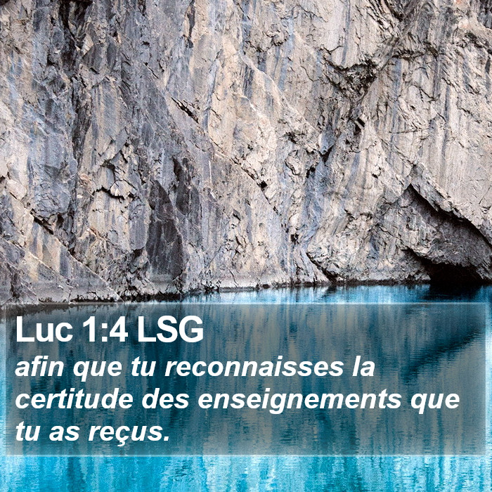 Luc 1:4 LSG Bible Study