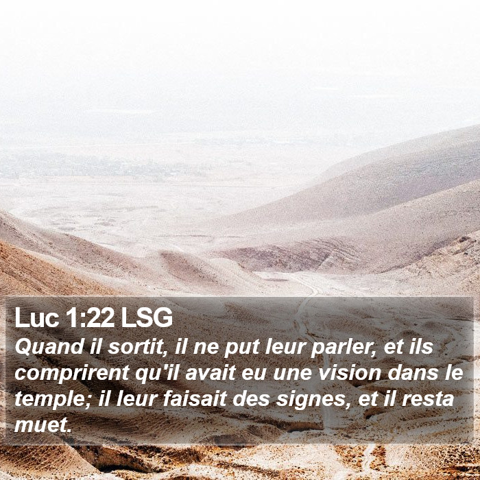 Luc 1:22 LSG Bible Study