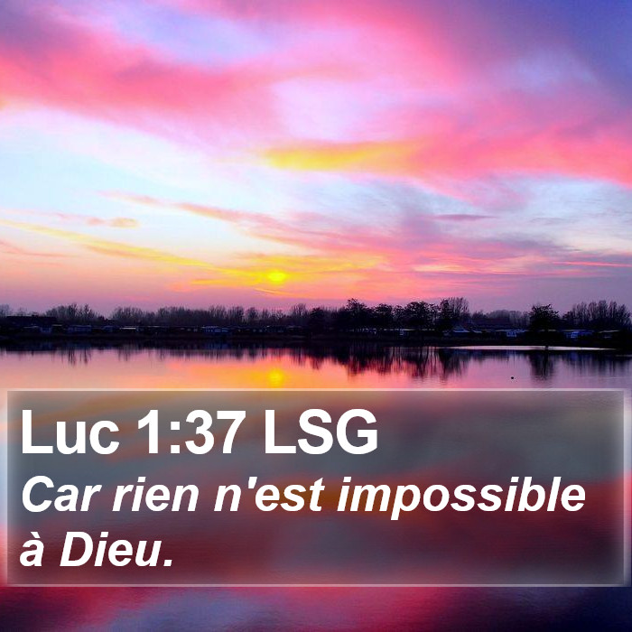 Luc 1:37 LSG Bible Study