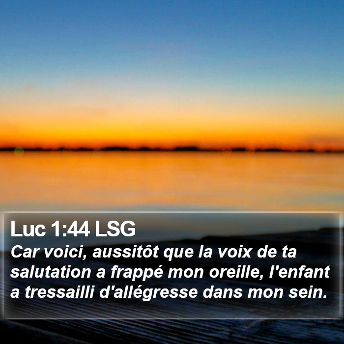 Luc 1:44 LSG Bible Study