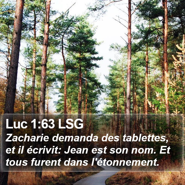 Luc 1:63 LSG Bible Study