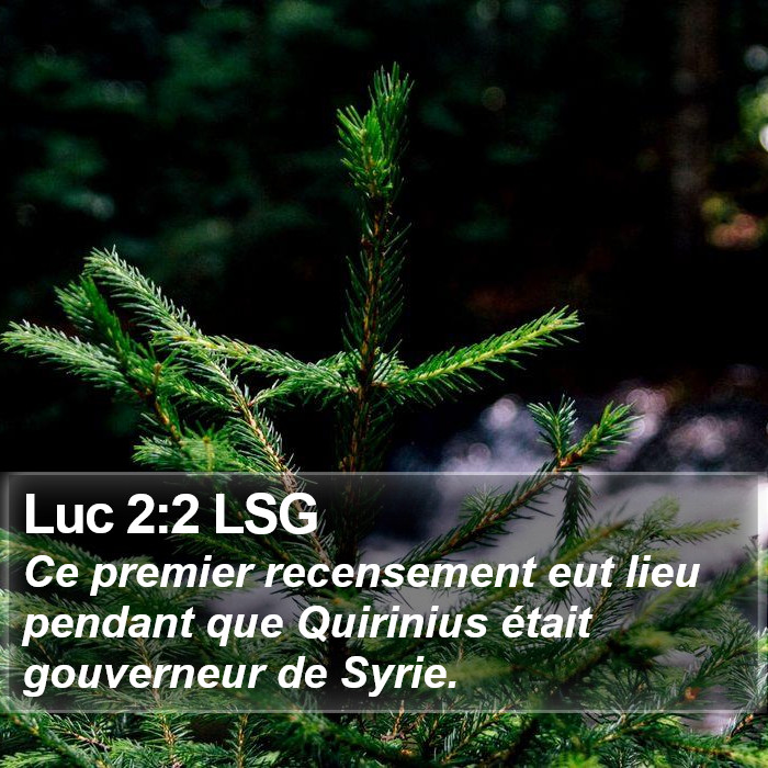 Luc 2:2 LSG Bible Study