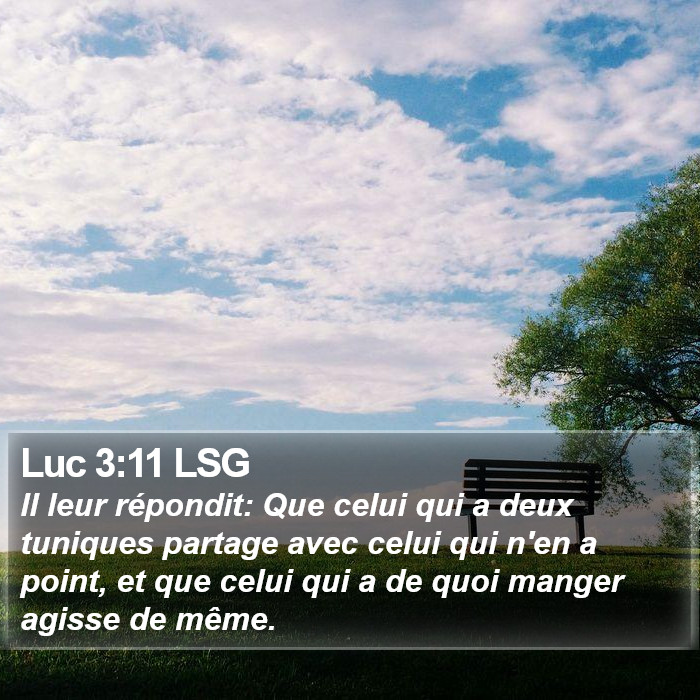 Luc 3:11 LSG Bible Study