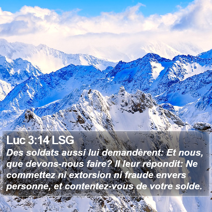 Luc 3:14 LSG Bible Study