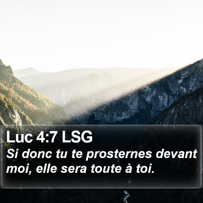 Luc 4:7 LSG Bible Study