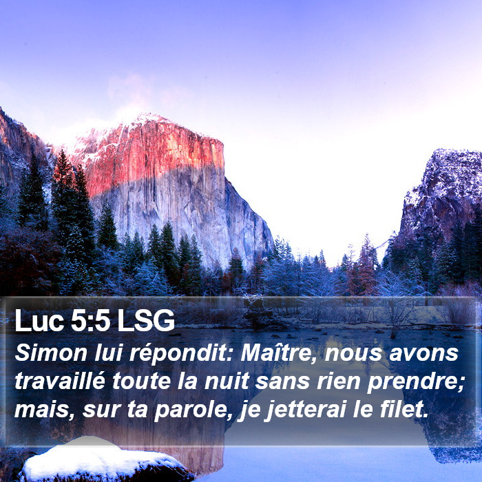 Luc 5:5 LSG Bible Study