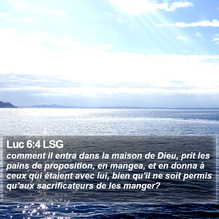 Luc 6:4 LSG Bible Study