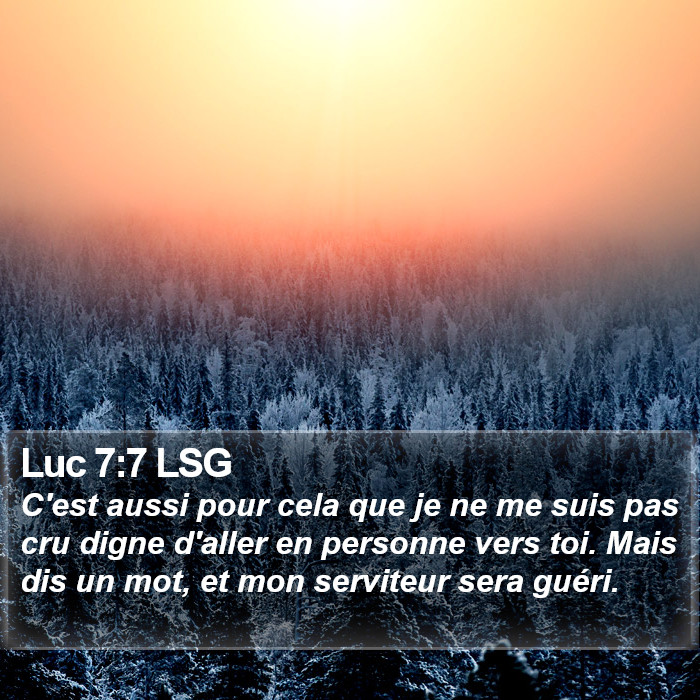 Luc 7:7 LSG Bible Study