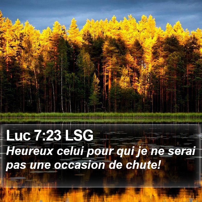 Luc 7:23 LSG Bible Study