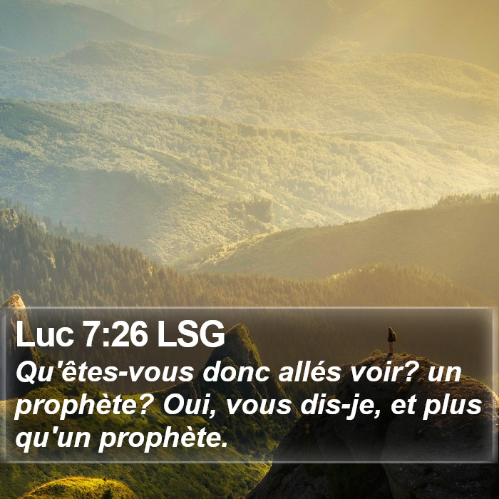 Luc 7:26 LSG Bible Study