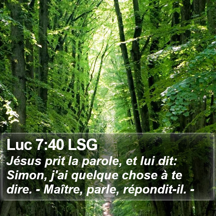 Luc 7:40 LSG Bible Study