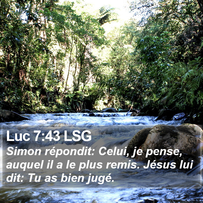 Luc 7:43 LSG Bible Study