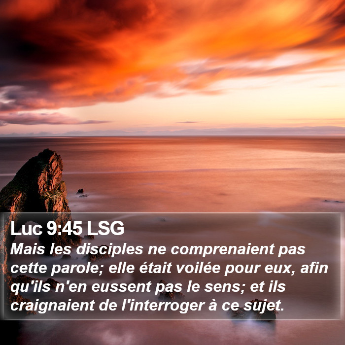 Luc 9:45 LSG Bible Study