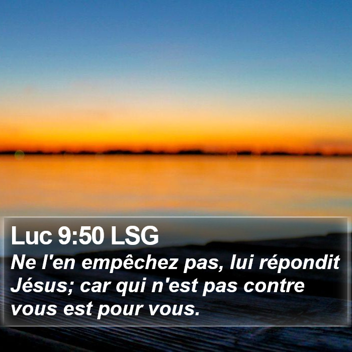 Luc 9:50 LSG Bible Study