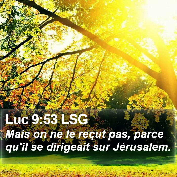 Luc 9:53 LSG Bible Study