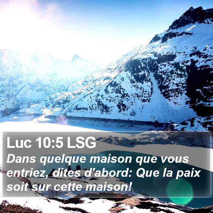 Luc 10:5 LSG Bible Study
