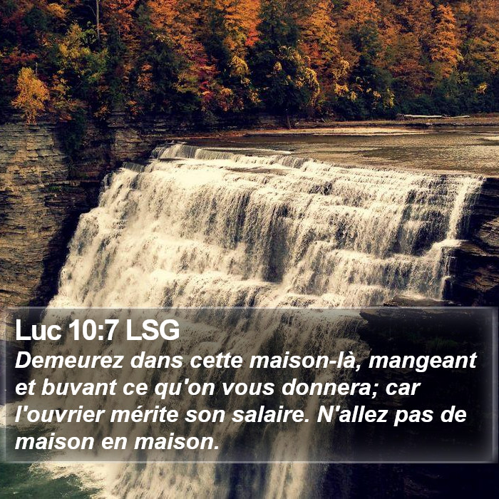 Luc 10:7 LSG Bible Study