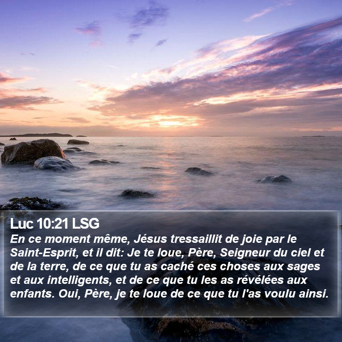 Luc 10:21 LSG Bible Study