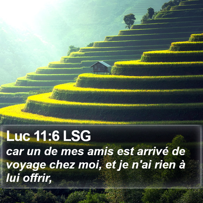 Luc 11:6 LSG Bible Study