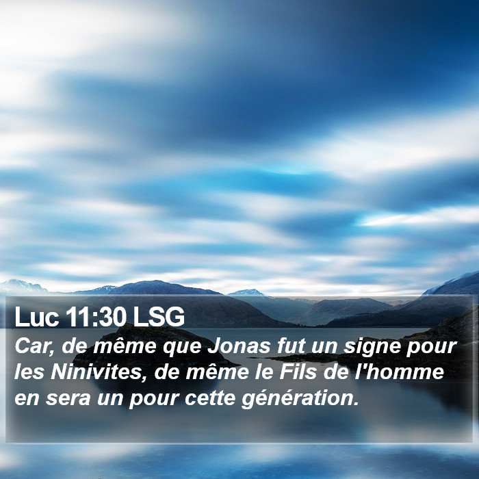 Luc 11:30 LSG Bible Study