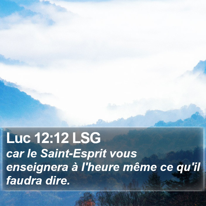 Luc 12:12 LSG Bible Study