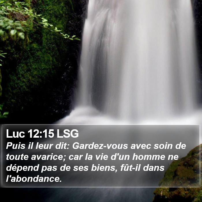 Luc 12:15 LSG Bible Study