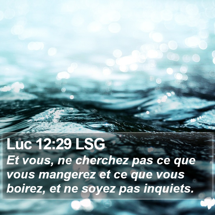 Luc 12:29 LSG Bible Study