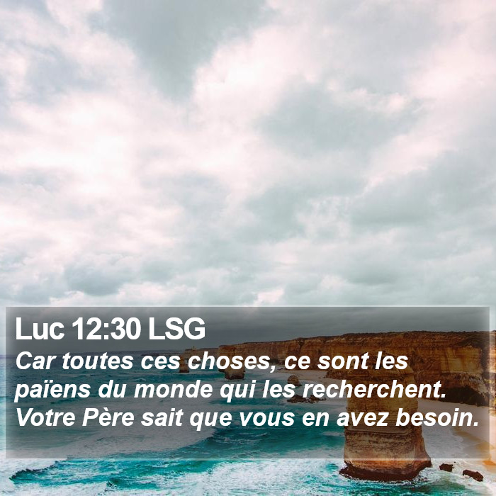 Luc 12:30 LSG Bible Study