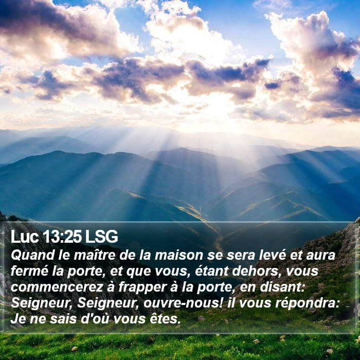 Luc 13:25 LSG Bible Study