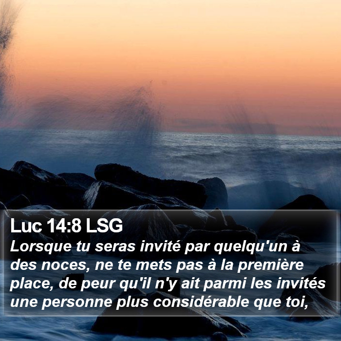 Luc 14:8 LSG Bible Study