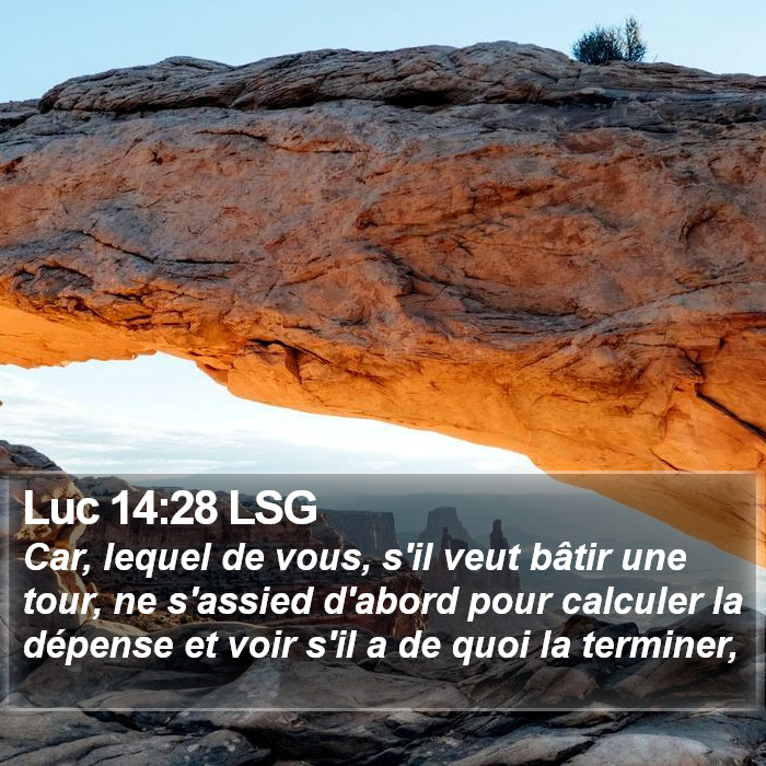 Luc 14:28 LSG Bible Study