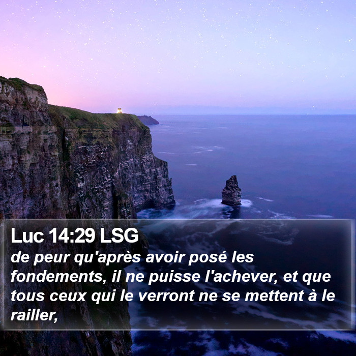 Luc 14:29 LSG Bible Study