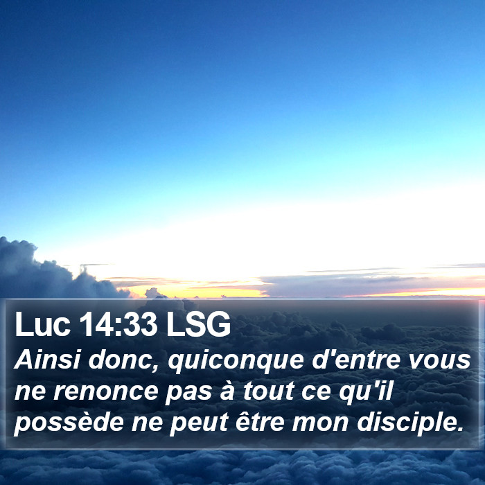 Luc 14:33 LSG Bible Study