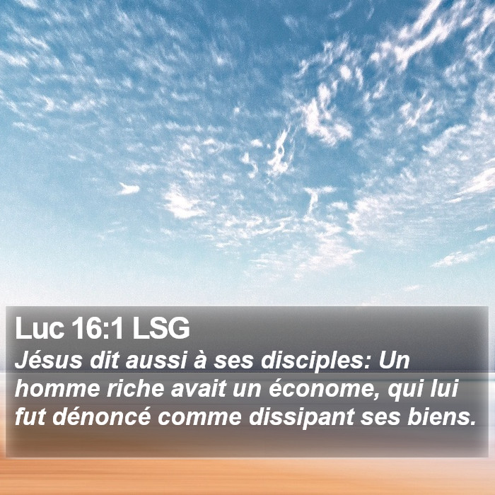 Luc 16:1 LSG Bible Study