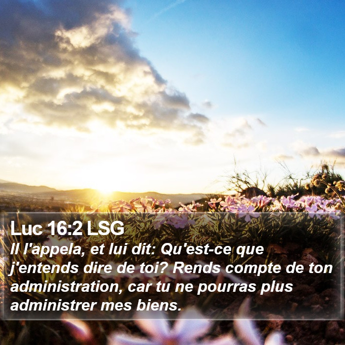 Luc 16:2 LSG Bible Study