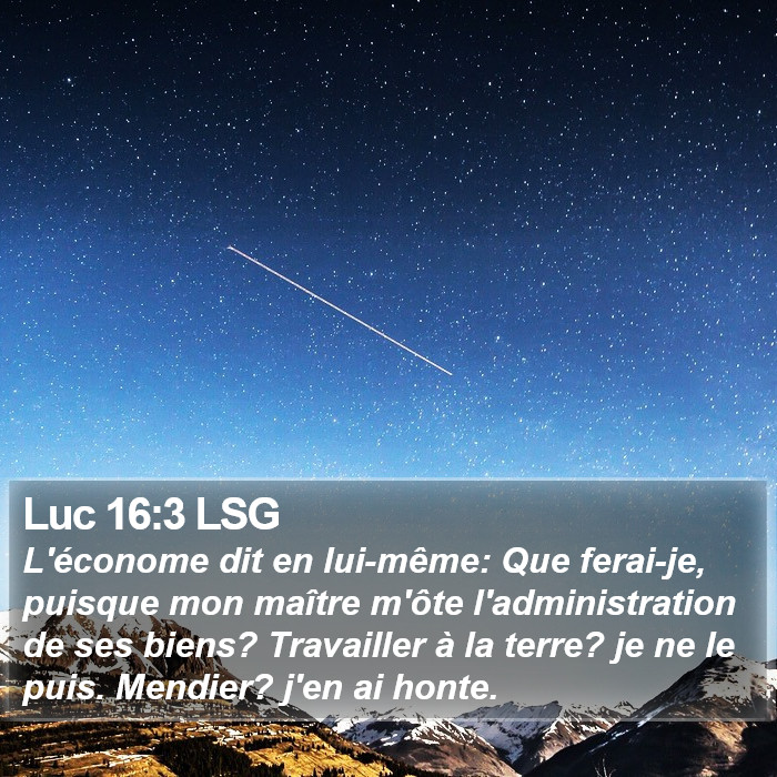 Luc 16:3 LSG Bible Study