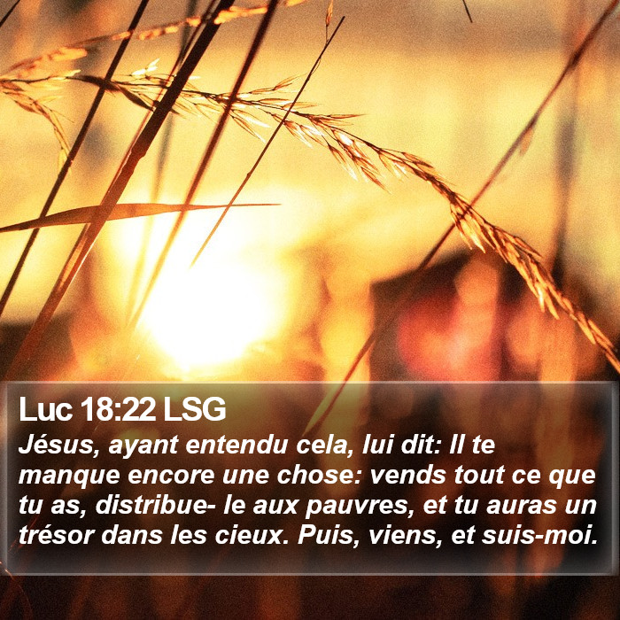 Luc 18:22 LSG Bible Study